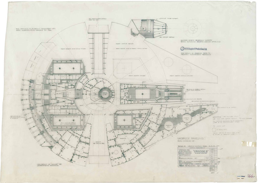 architizer:

Spec’ing the Millennium Falcon.
See more of Star Wars: The Blueprints and the Architecture of Star Wars!