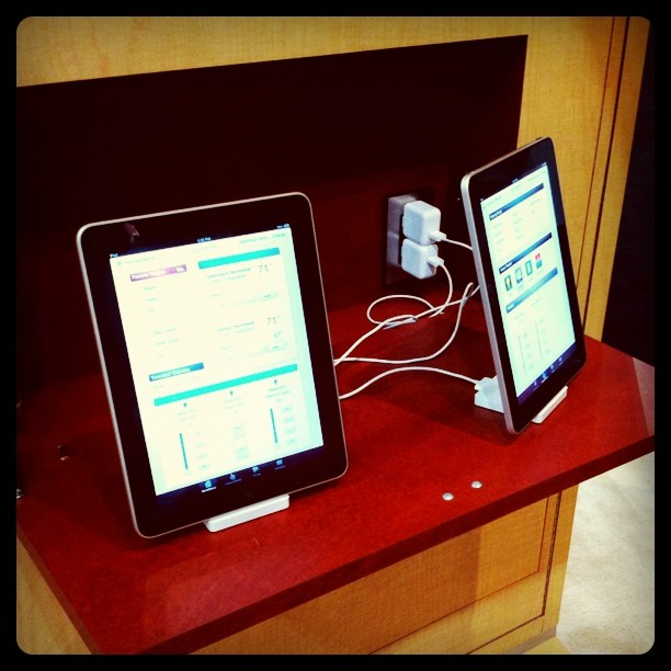 Lutron&#8217;s iPad controlled home automation system.  (Taken with instagram)