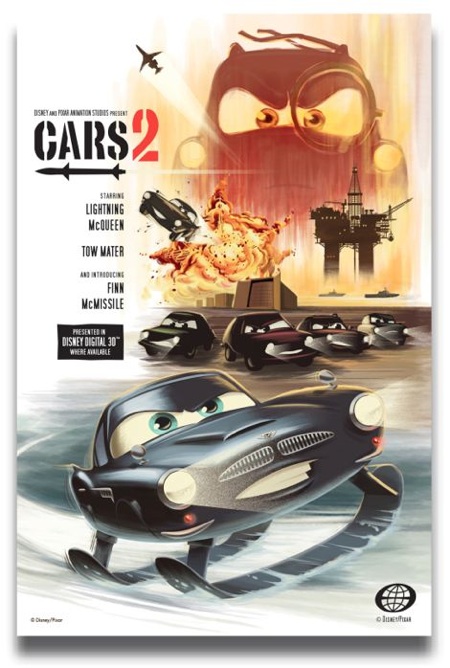 laughingsquid:

James Bond Themed Cars 2 Retro Poster