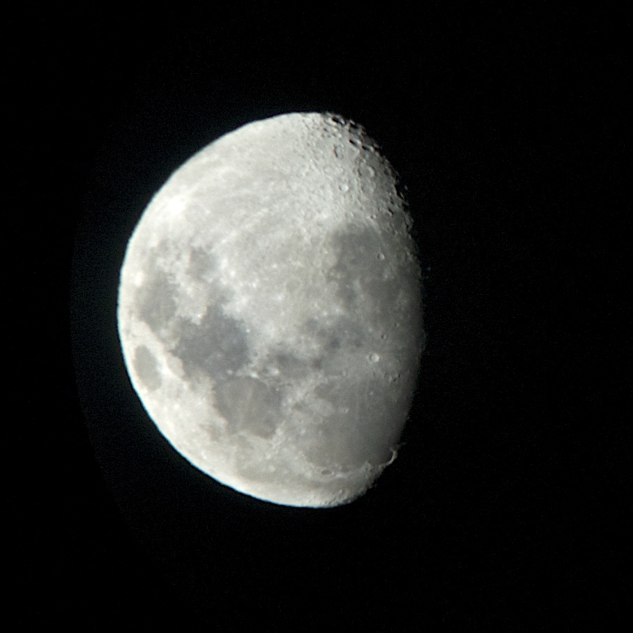 I just snapped this picture of them moon through the telescope. Get outside and see for yourself!