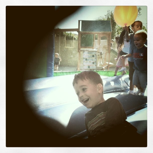 Jack through the netting of a bounce house (Taken with instagram)