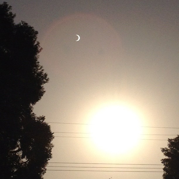 Here it is closer. #solareclipse (Taken with instagram)