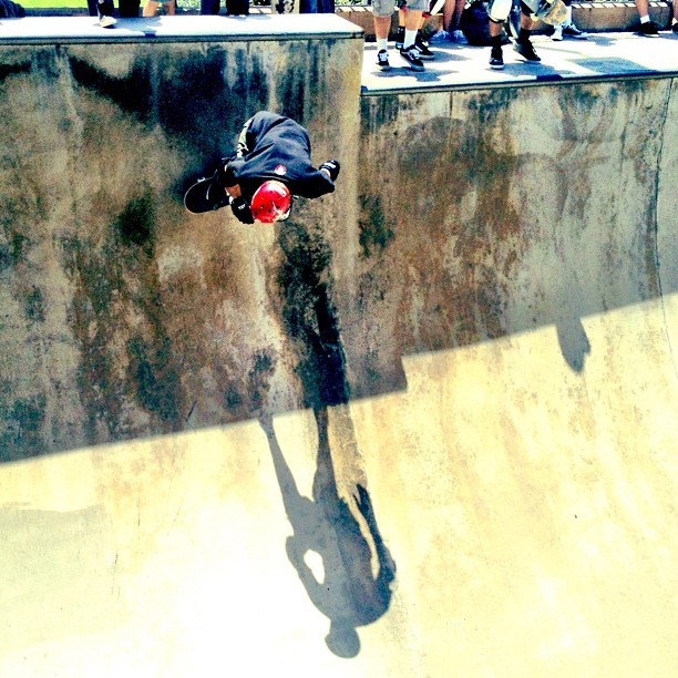 Mike McGill has a long shadow. Have fun with that one.  (Taken with Instagram at Upland Skatepark)