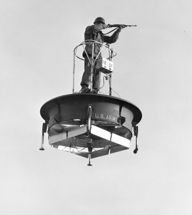 laughingsquid:

US Military Demonstrates Experimental Flying Platform (1955)
