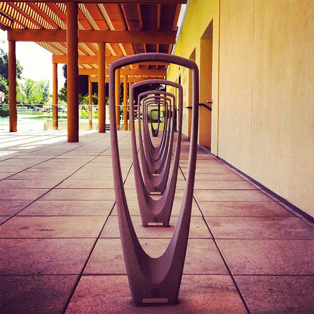 Bike racks at Claremont McKenna College by Forms &amp; Surfaces (Taken with Instagram at Kravis Center)
