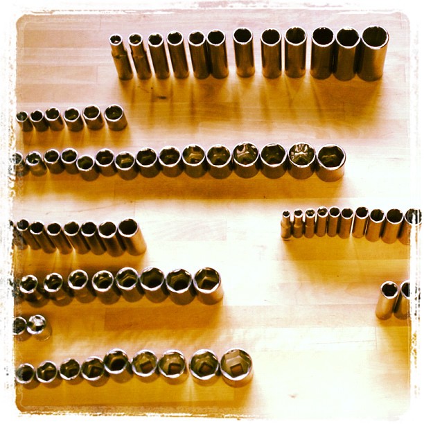 Organized long ones, short ones, metric ones, standard ones, etc. etc.  (Taken with instagram)