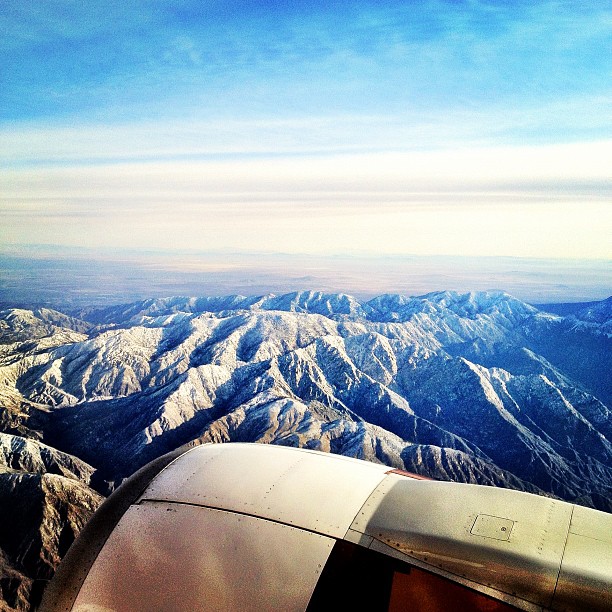Snow topped San Gabriels (Taken with instagram)