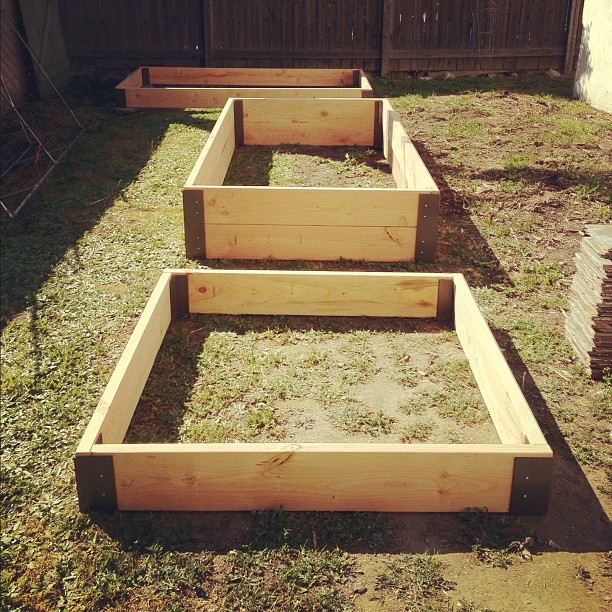 3 of the 5 raised garden beds (Taken with instagram)