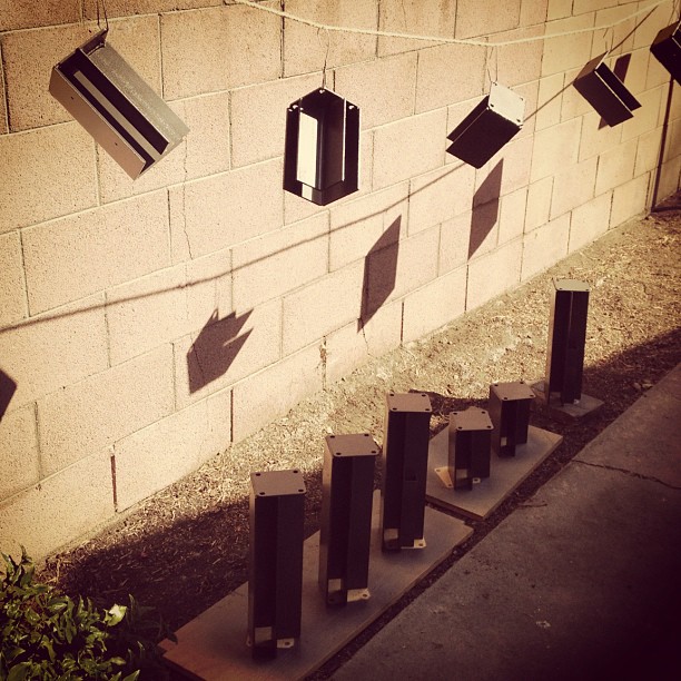 The fruits of my labor are drying. Steel raised vegetable garden corners.  (Taken with instagram)