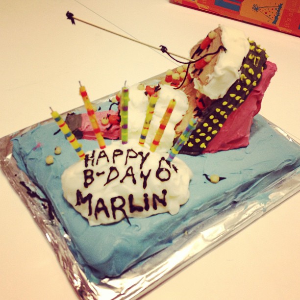 Jessie made a Titanic cake for Marlin&#8217;s 6th birthday! (Taken with instagram)