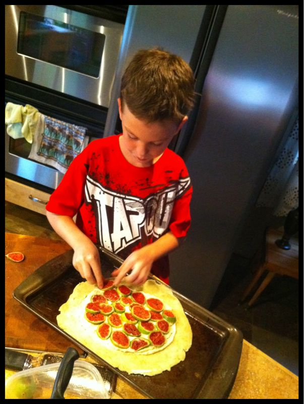 Leighton and Jessie&#8217;s fig tart. Figs are from the tree in the backyard.