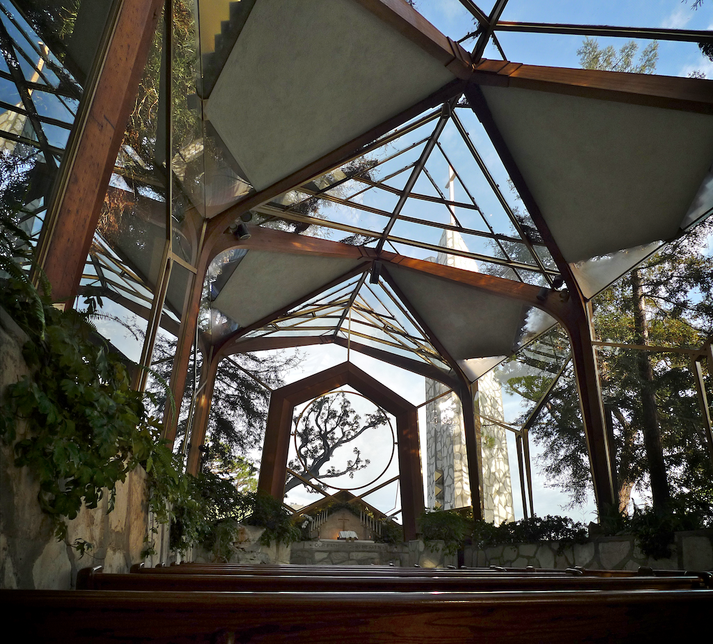 Wayfarer&#8217;s Chapel, Interior, by Lloyd Wright, Palos Verdes CA