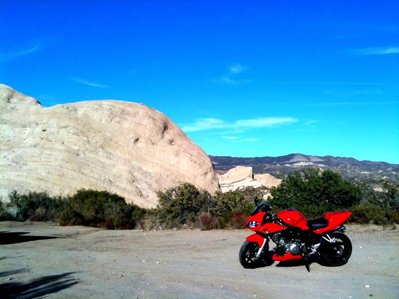 Got the bike registered and went for a ride up to Mormon Rocks today. Perfect weather.