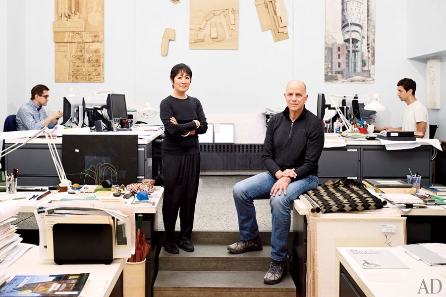 Billy Tsein (left) and Tod Williams (right) in their architecture studio