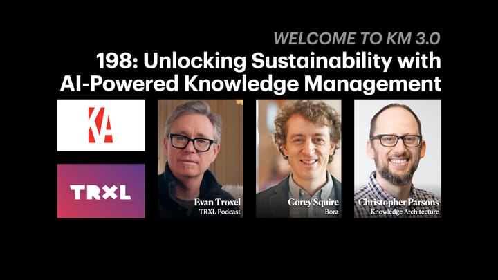 198: ‘Unlocking Sustainability with AI-Powered Knowledge Management’, with Corey Squire and Christopher Parsons